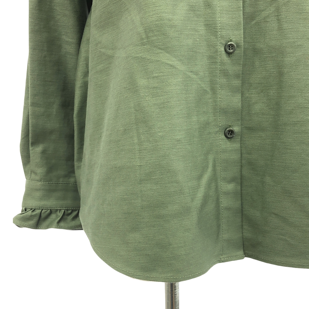 HANA TO GUITAR / ハナトギター コットン フリル スタンドカラー リボン シャツ