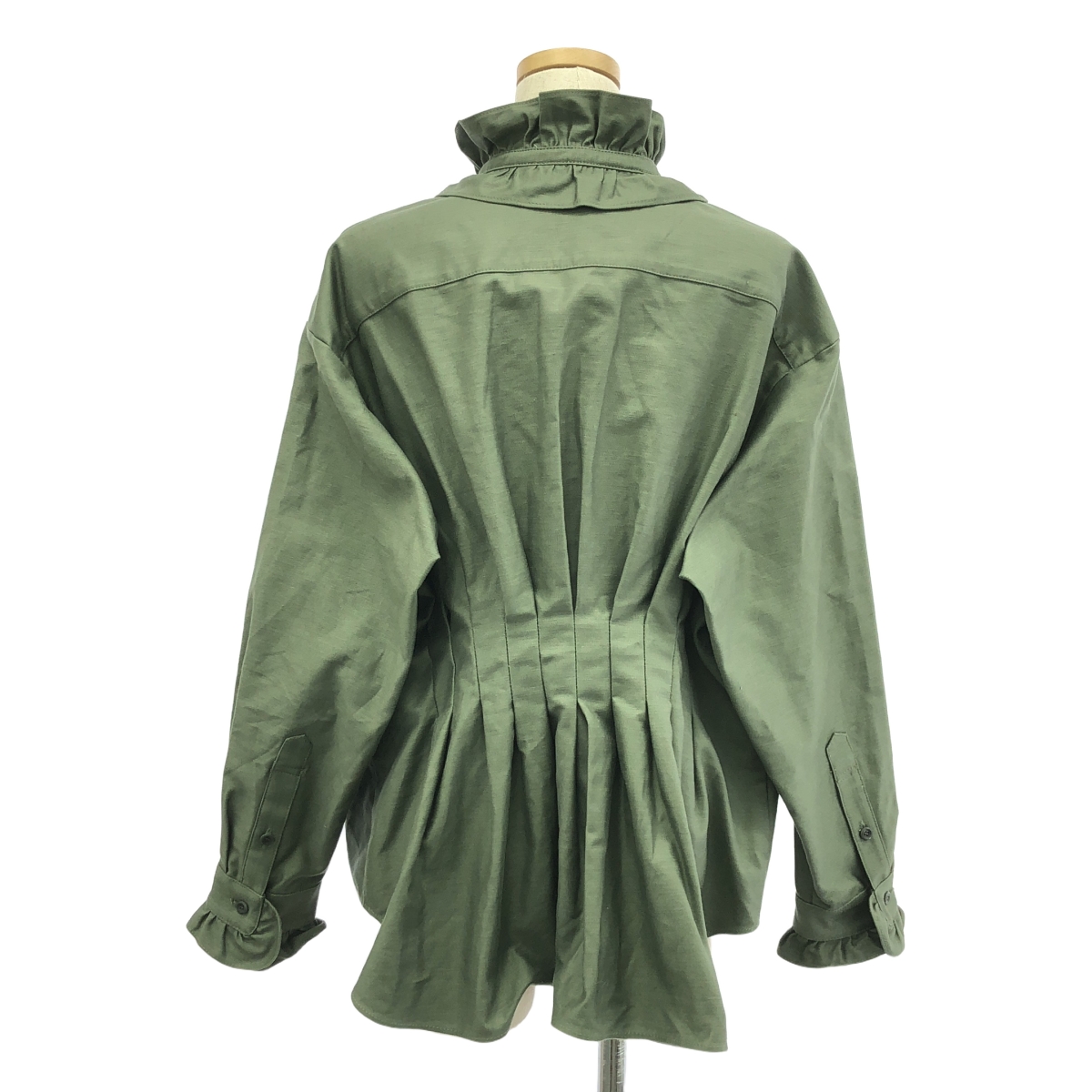 HANA TO GUITAR / ハナトギター コットン フリル スタンドカラー リボン シャツ