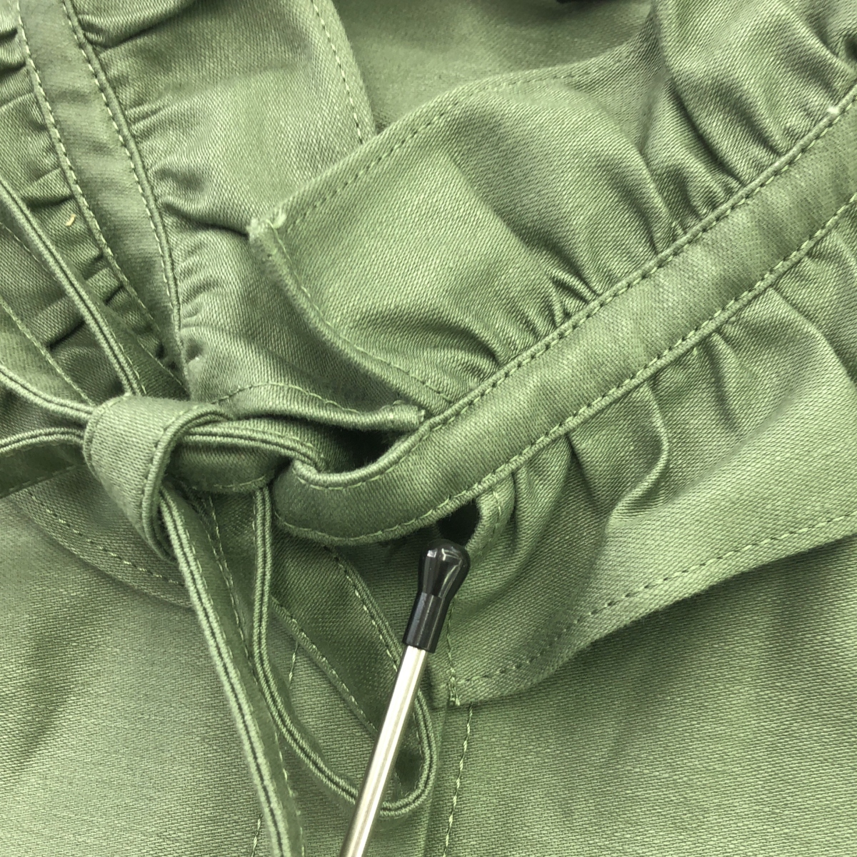 HANA TO GUITAR / ハナトギター コットン フリル スタンドカラー リボン シャツ