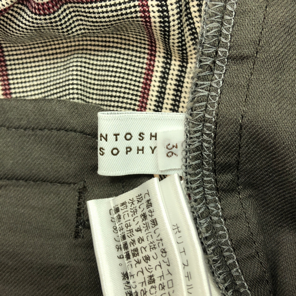 MACKINTOSH PHILOSOPHY / マッキントッシュフィロソフィー チェック タック スラックス パンツ