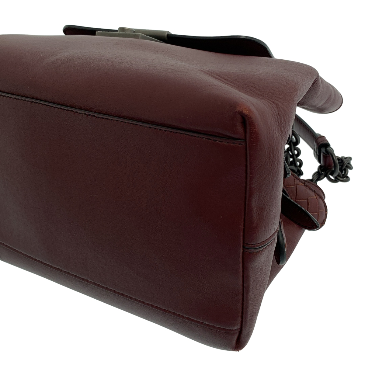 BOTTEGA VENETA / ボッテガヴェネタ レザー チェーンハンドル フラップ トートバッグ