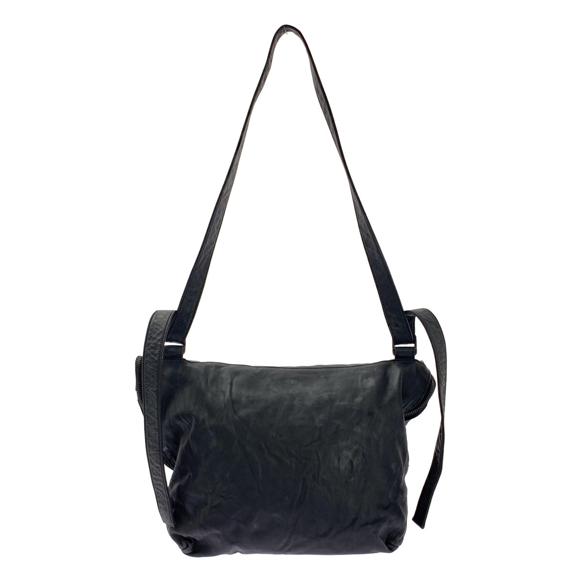 YOHJI YAMAMOTO POUR HOMME / ヨウジヤマモトプールオム PRODUCT DYEING HORSE FLAP SHOULDER BAG レザーショルダーバッグ