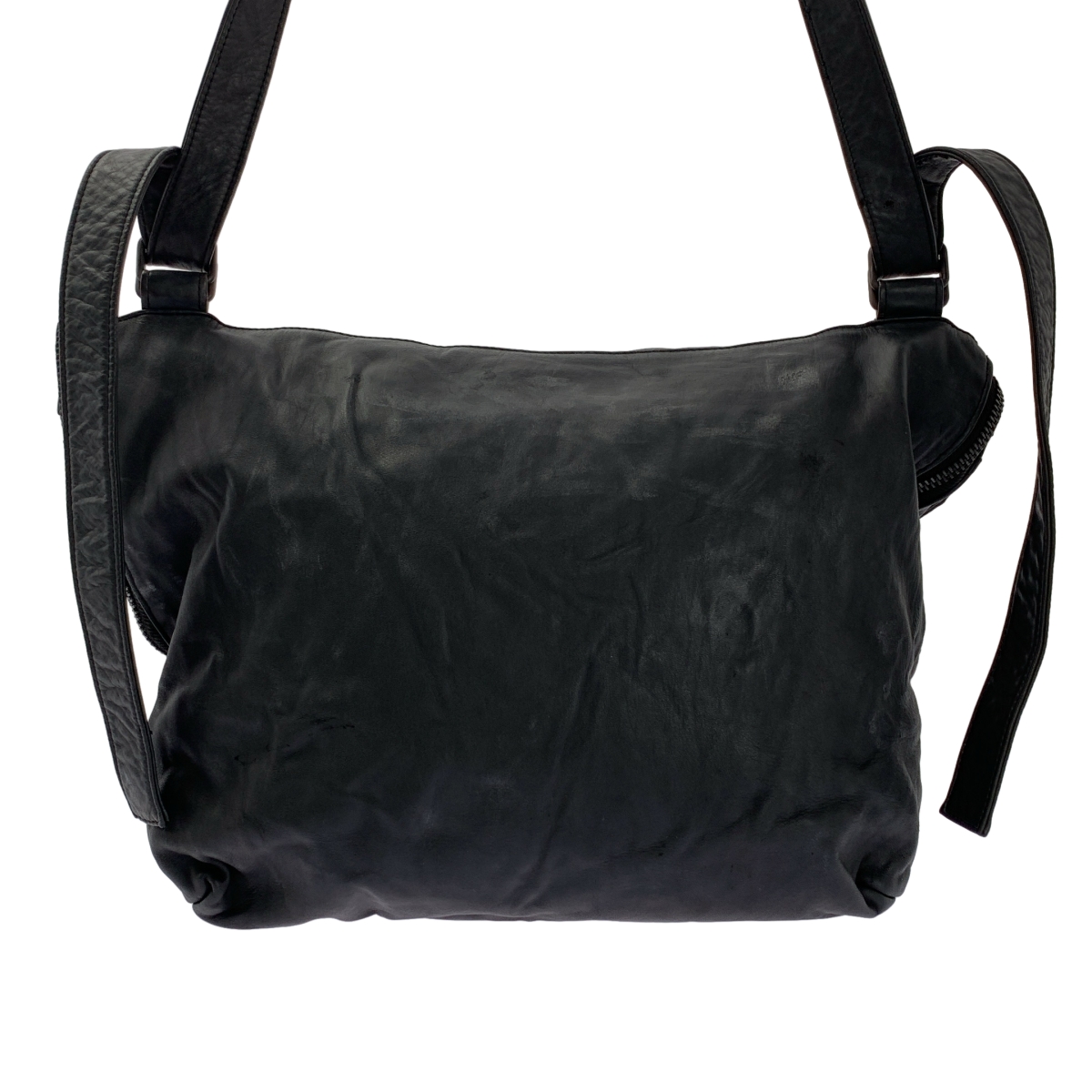 YOHJI YAMAMOTO POUR HOMME / ヨウジヤマモトプールオム PRODUCT DYEING HORSE FLAP SHOULDER BAG レザーショルダーバッグ