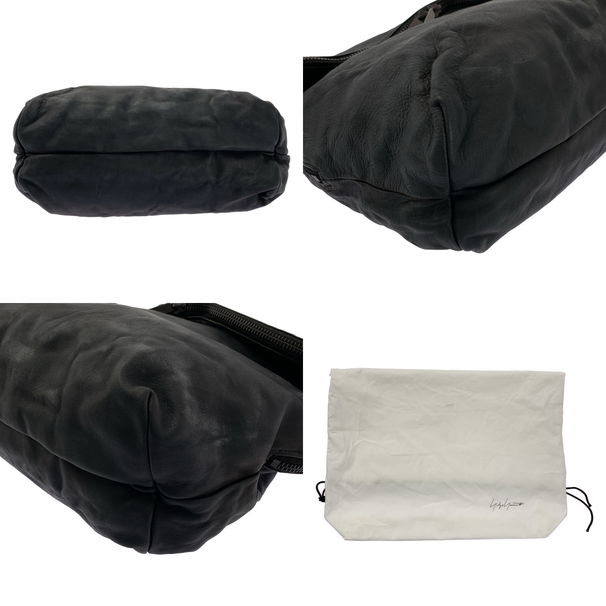 YOHJI YAMAMOTO POUR HOMME / ヨウジヤマモトプールオム PRODUCT DYEING HORSE FLAP SHOULDER BAG レザーショルダーバッグ