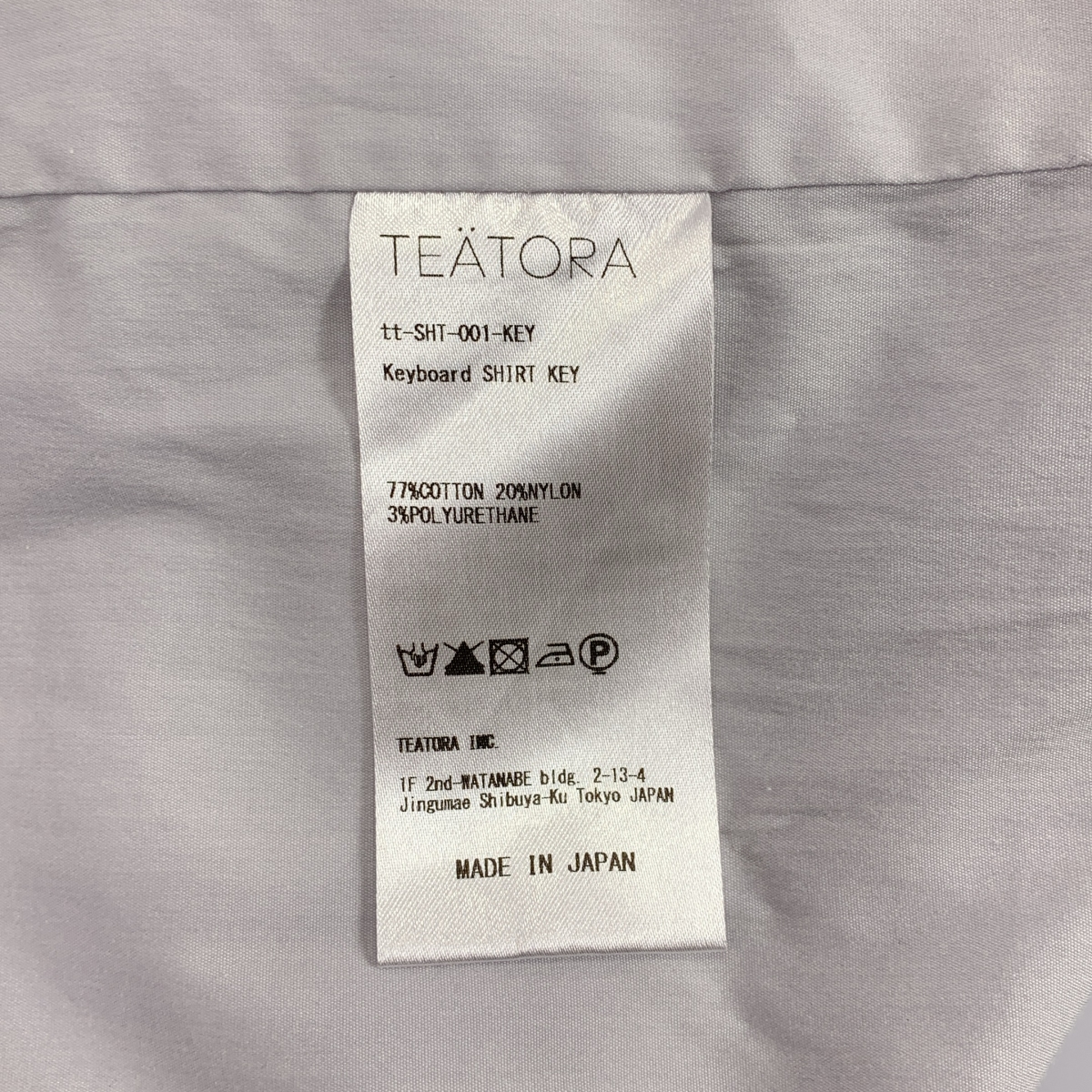 TEATORA / テアトラ Keybord Shirt KEY / フライフロント ストレッチ オーバー シャツ