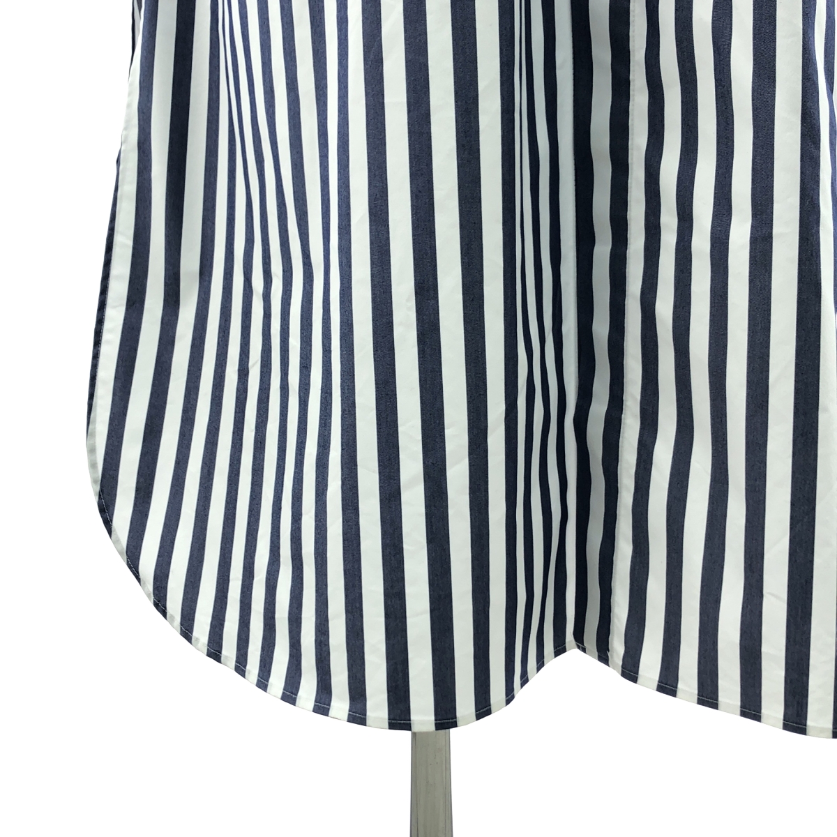 HYKE / ハイク T/C STRIPED GATHERED DRESS / ストライプ バンドカラー シャツ ワンピース