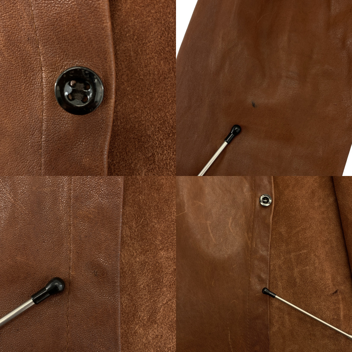 FRANK LEDER / フランクリーダー 羊革 ラムレザー メタルボタン シャツ ジャケット