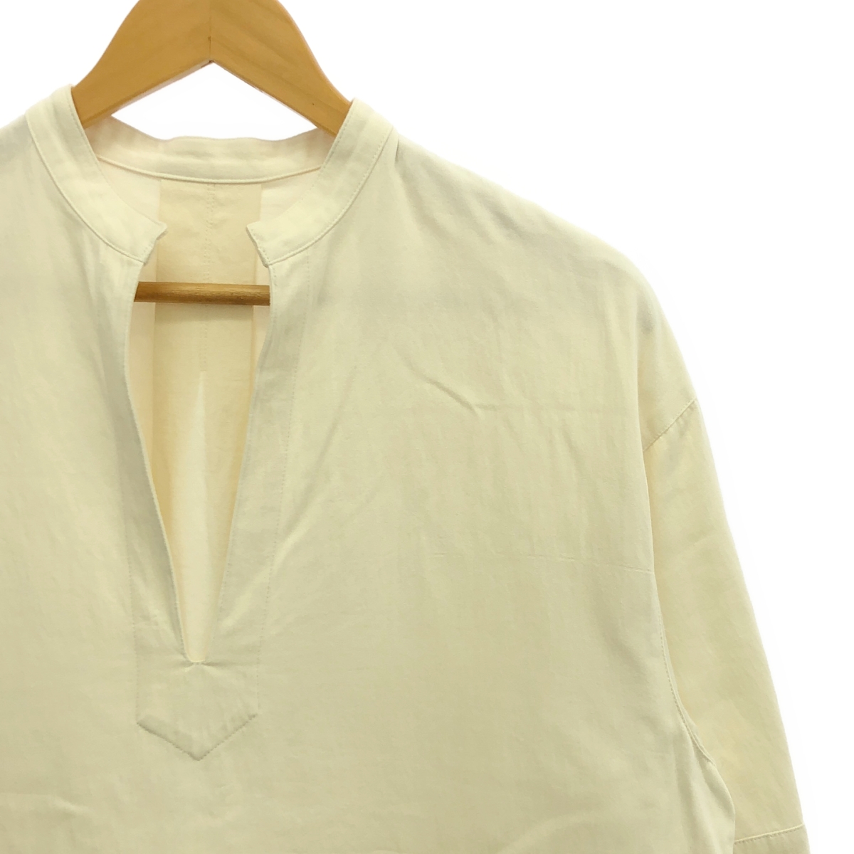 PLAIN PEOPLE / プレインピープル キーネック スリット ロング シャツ ワンピース