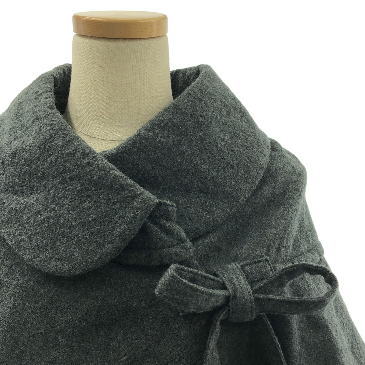 tricot COMME des GARCONS / トリココムデギャルソン ウール 変形 丸襟 オーバー ケープ ポンチョ