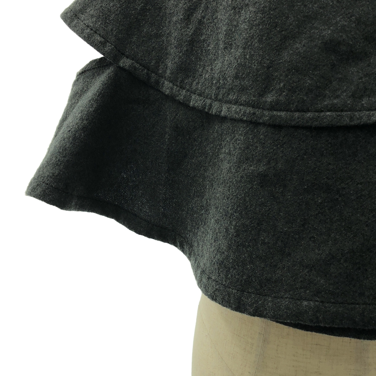 tricot COMME des GARCONS / トリココムデギャルソン ウール 変形 丸襟 オーバー ケープ ポンチョ