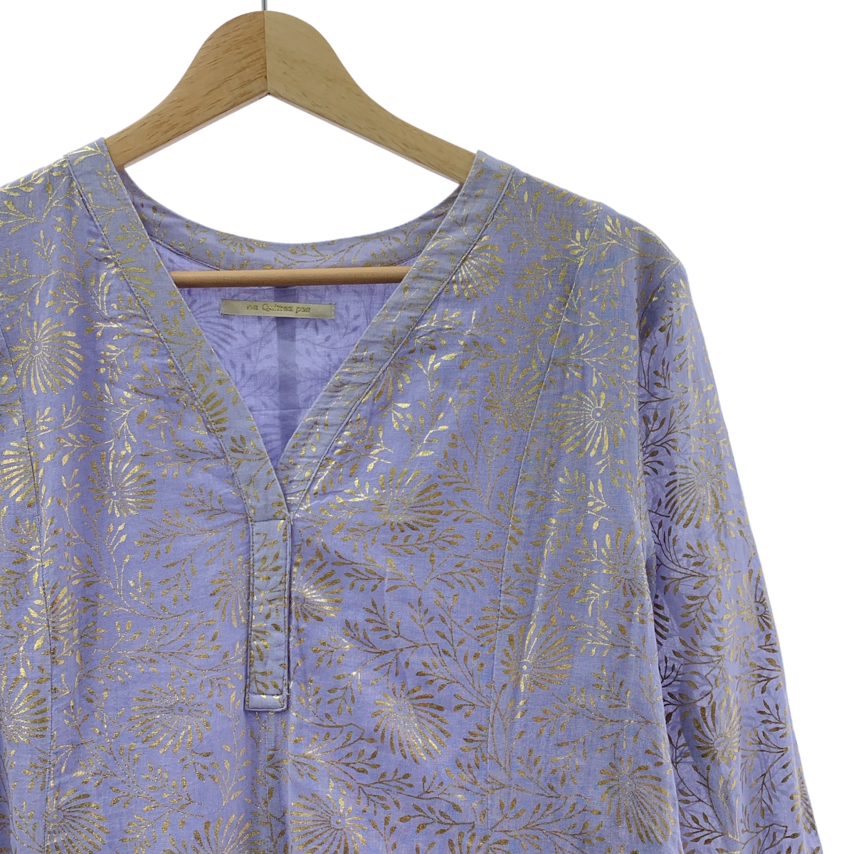 ne Quittez pas / ヌキテパ コットンボイル 箔プリント ワンピース