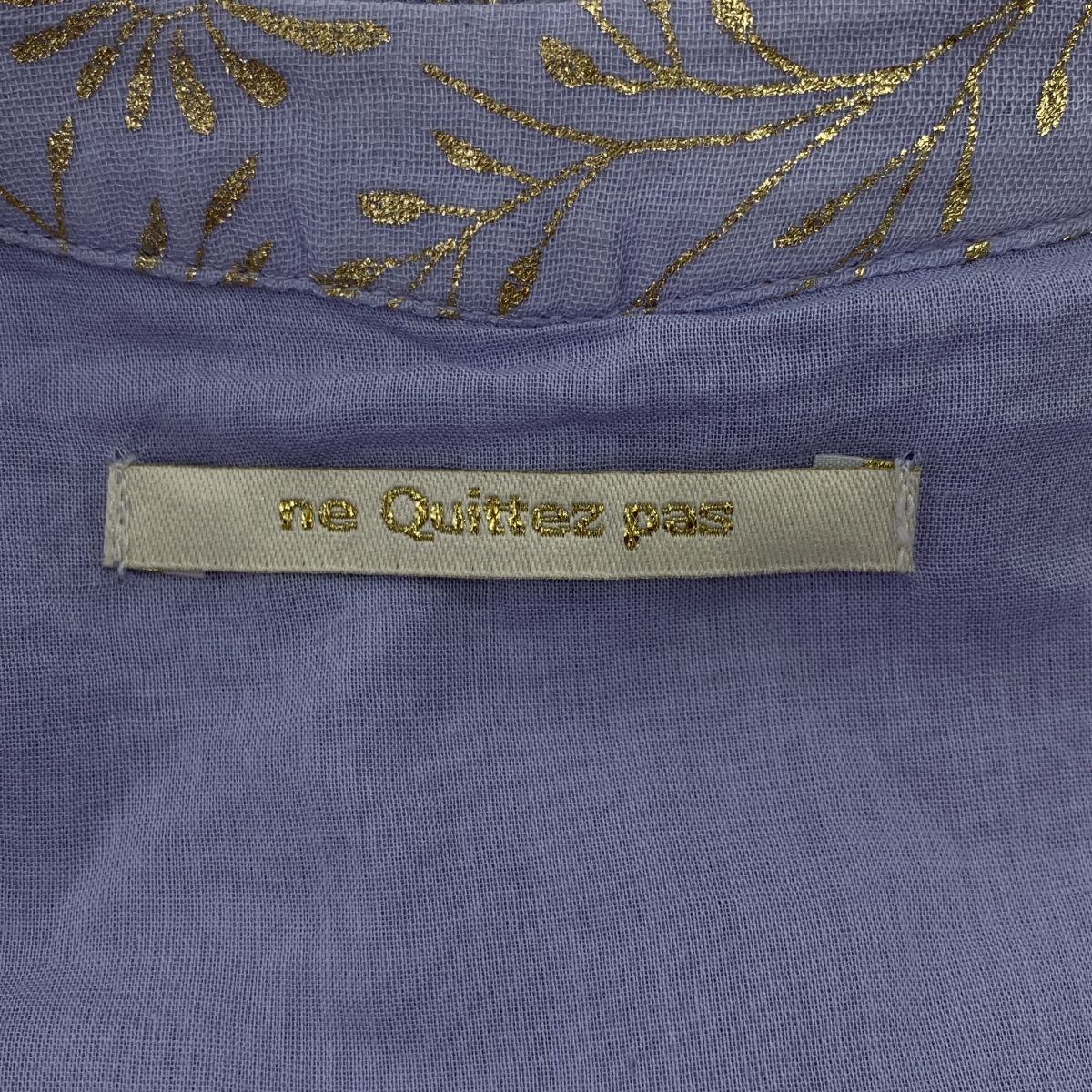 ne Quittez pas / ヌキテパ コットンボイル 箔プリント ワンピース