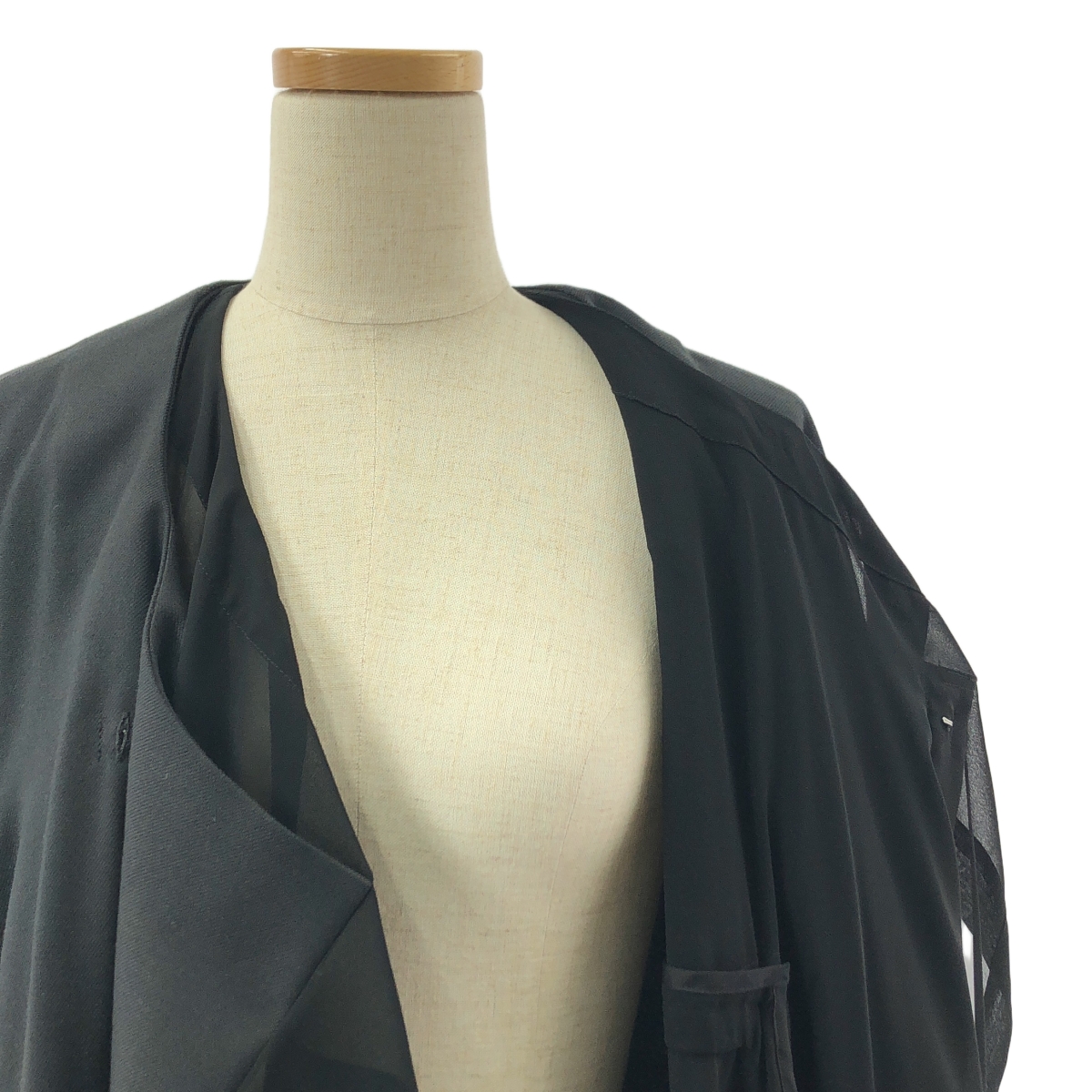 COMME des GARCONS / コムデギャルソン Dissonance / 不協和音 レイヤード ノーカラー ロングコート