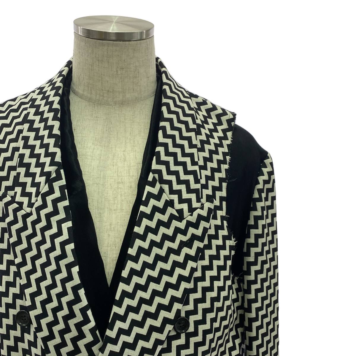 COMME des GARCONS HOMME PLUS / コムデギャルソンオムプリュス 幾何学柄 ウール ベスト レイヤード ベロア コート