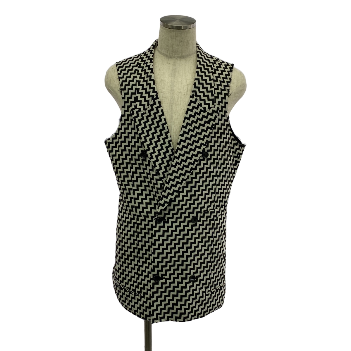 COMME des GARCONS HOMME PLUS / コムデギャルソンオムプリュス 幾何学柄 ウール ベスト レイヤード ベロア コート