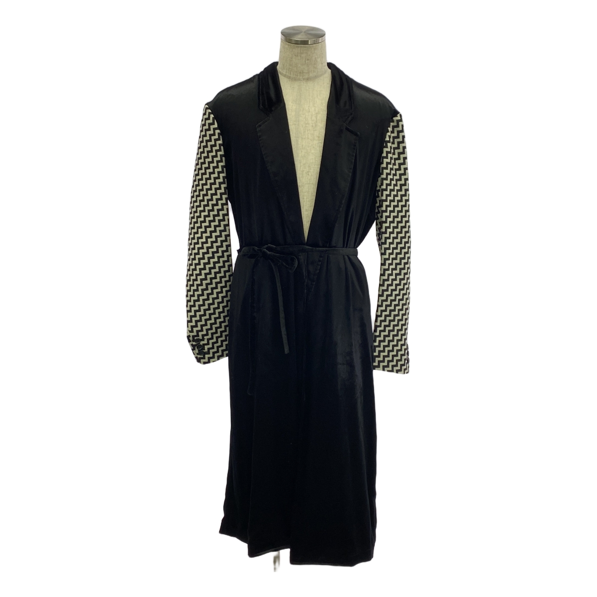 COMME des GARCONS HOMME PLUS / コムデギャルソンオムプリュス 幾何学柄 ウール ベスト レイヤード ベロア コート