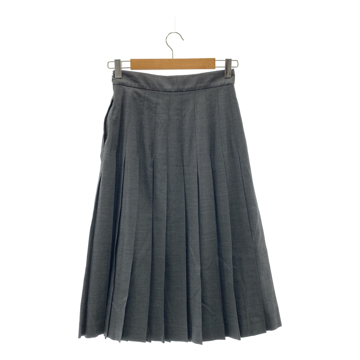 MARGARET HOWELL / マーガレットハウエル FINE WOOL POPLIN NARROW PLEAT SKIRT ファインウール ポプリン ナロープリーツ スカート
