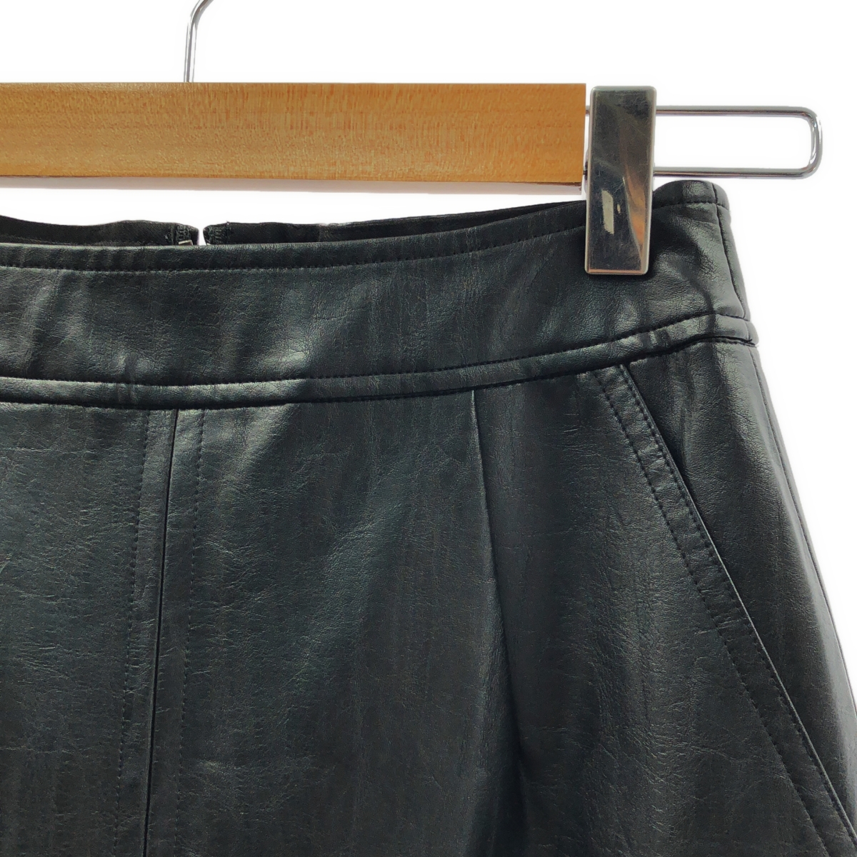 AMERI / アメリ DEEP SLIT SYNTHETIC LEATHER SKIRT / ディープスリット シンセティックレザー スカート