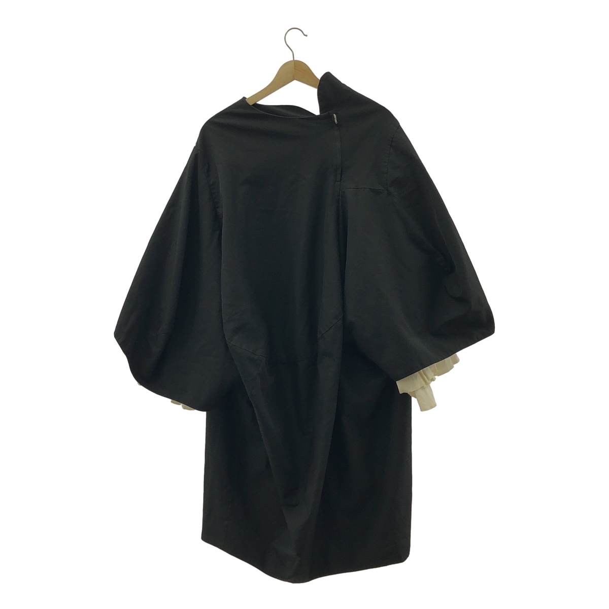 COMME des GARCONS / コムデギャルソン ポリエステル 製品加工 変形 立体 レイヤード フリルスリーブ オーバー ドレス ワンピース