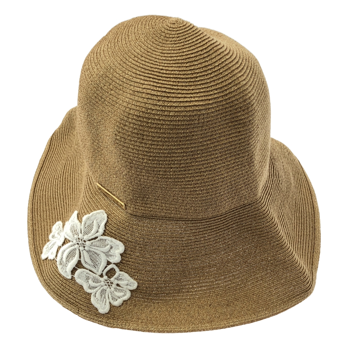 ATHENA NEW YORK / アシーナニューヨーク UV CUT / ロゴプレート フラワー エンブロイダリー レース ハット 帽子