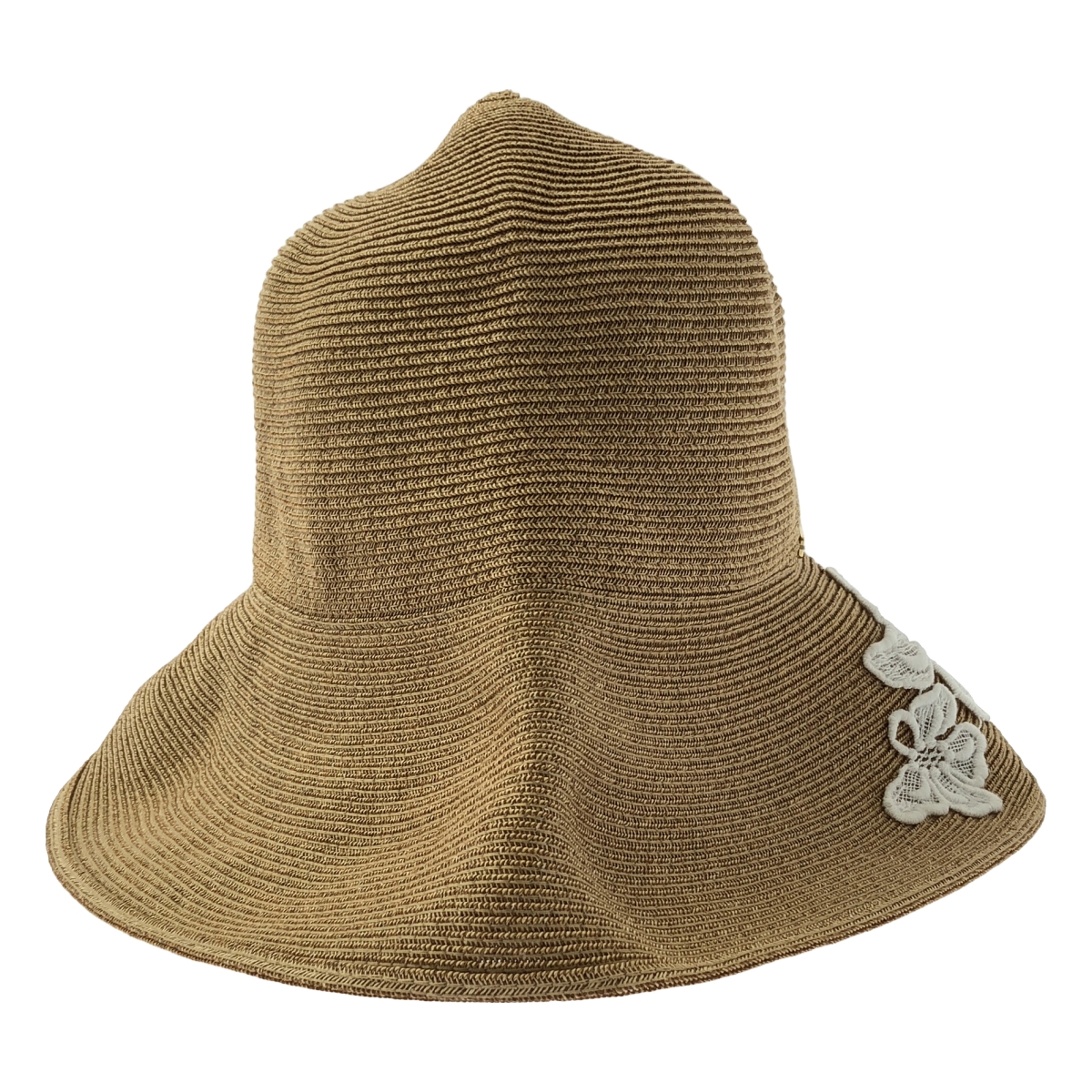 ATHENA NEW YORK / アシーナニューヨーク UV CUT / ロゴプレート フラワー エンブロイダリー レース ハット 帽子