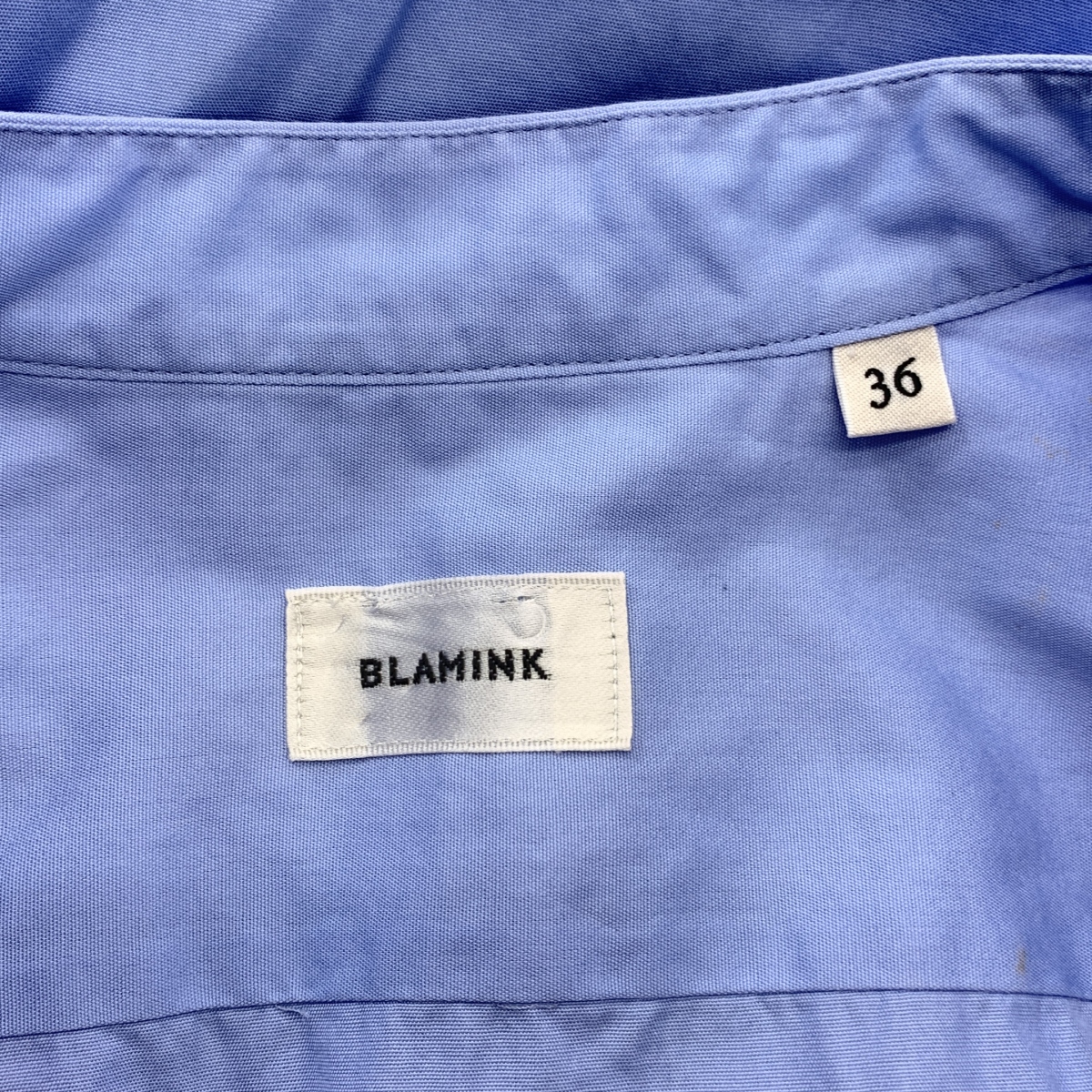 BLAMINK / ブラミンク コットン オーバーシルエット バンドカラー シャツ ブラウス