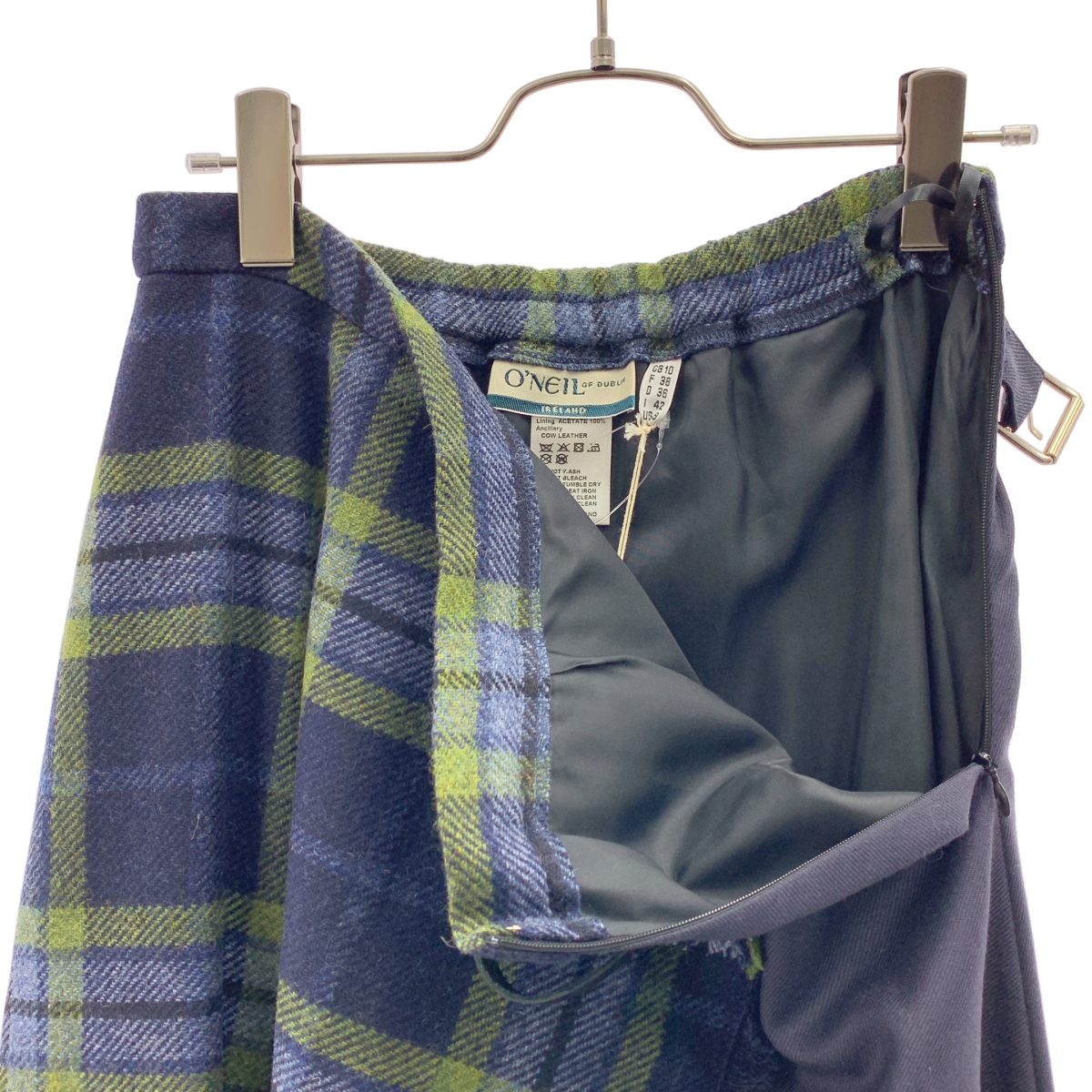 O'NEIL OF DUBLIN / オニールオブダブリン アシンメトリー アジャスター ラップ キルトスカート