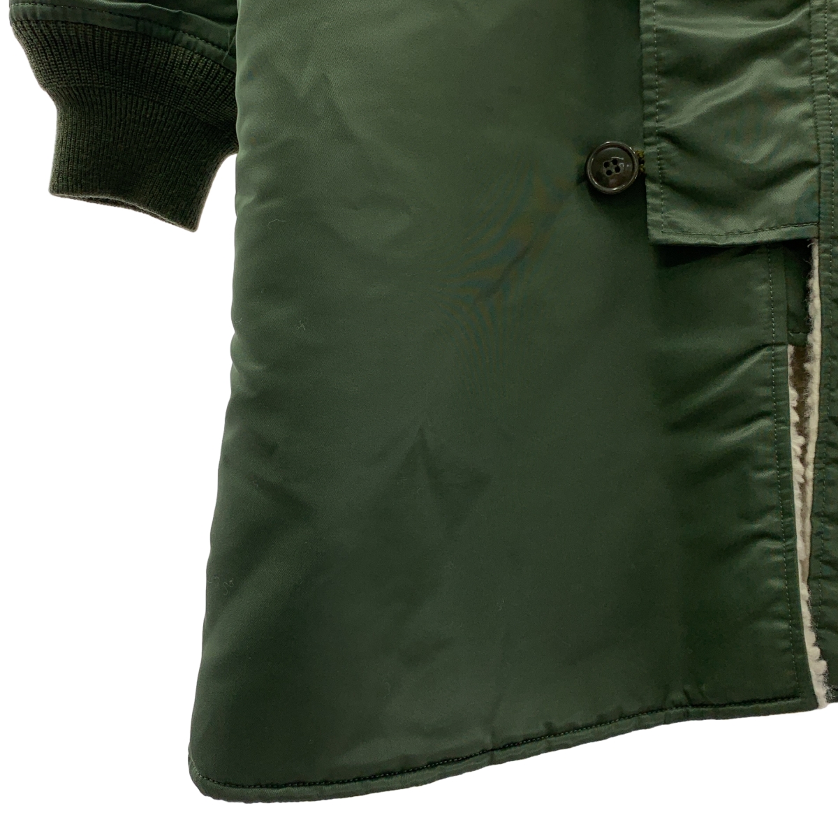 FACETASM / ファセッタズム ナイロンツイル ボア Vネック コート