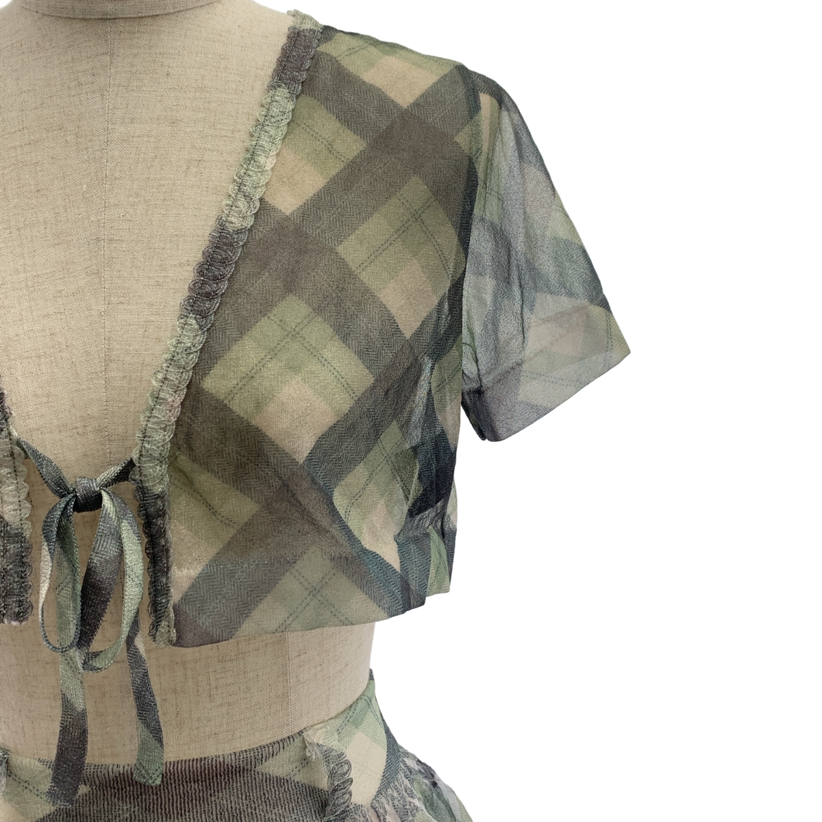 その他 セットアップ ボタンレス シアー ブラウス / ウエストゴム ギャザー スカート