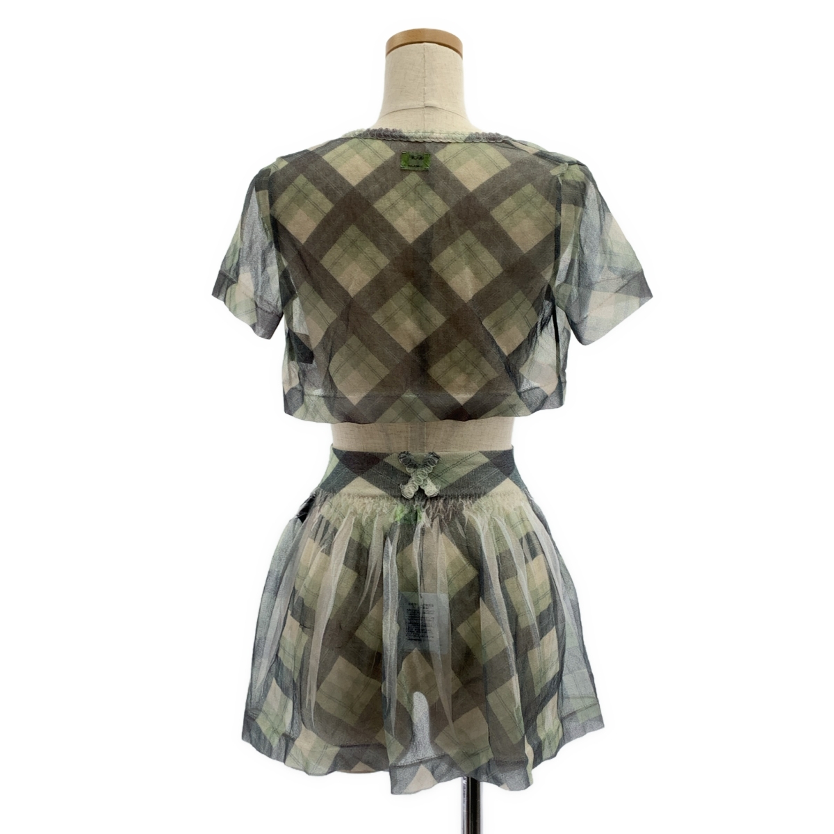 その他 セットアップ ボタンレス シアー ブラウス / ウエストゴム ギャザー スカート