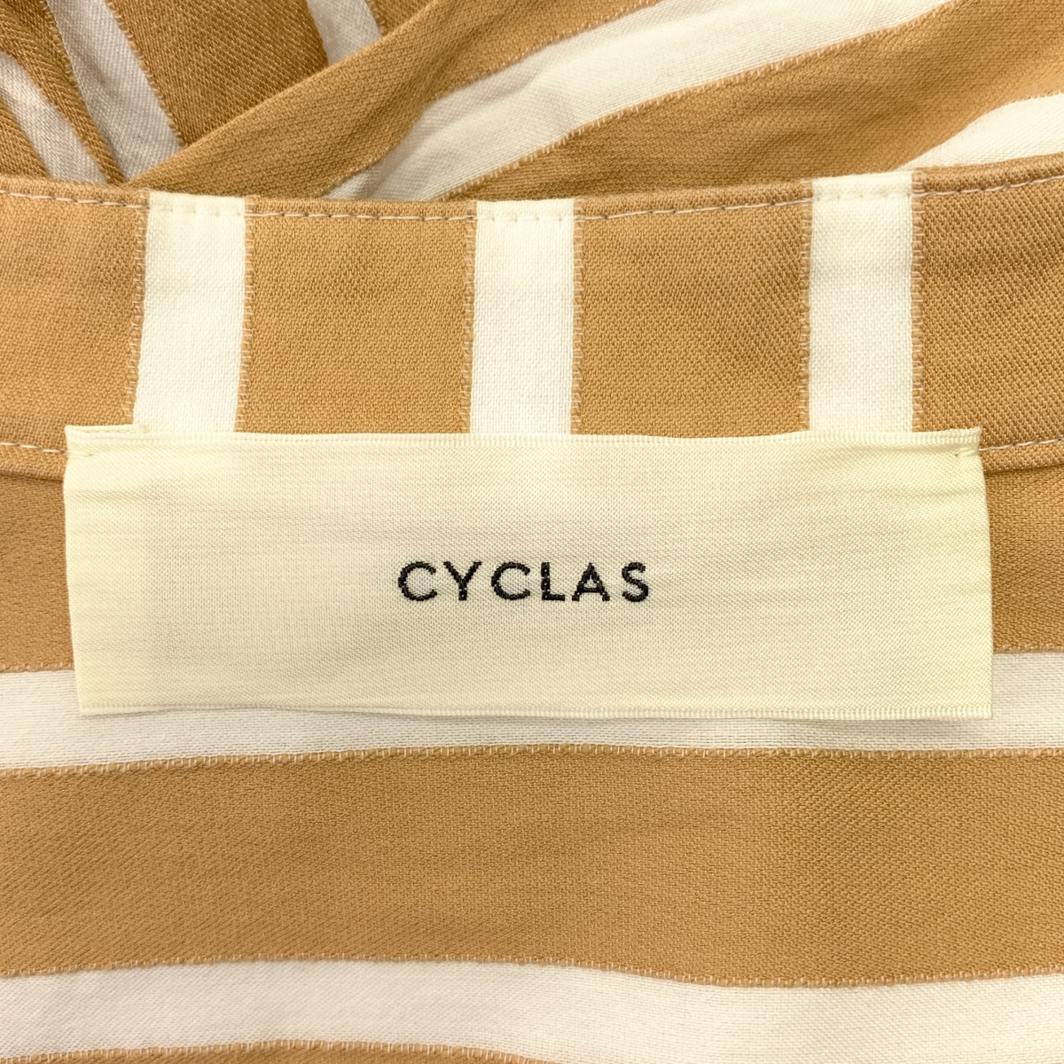 CYCLAS / シクラス ストライプ バンドカラー シャツ ワンピース