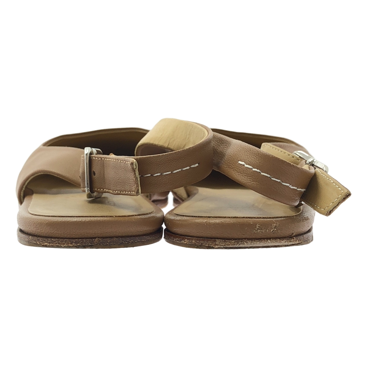 MM6 Maison Margiela / エムエムシックスメゾンマルジェラ スクエアトゥ ストラップ レザー サンダル