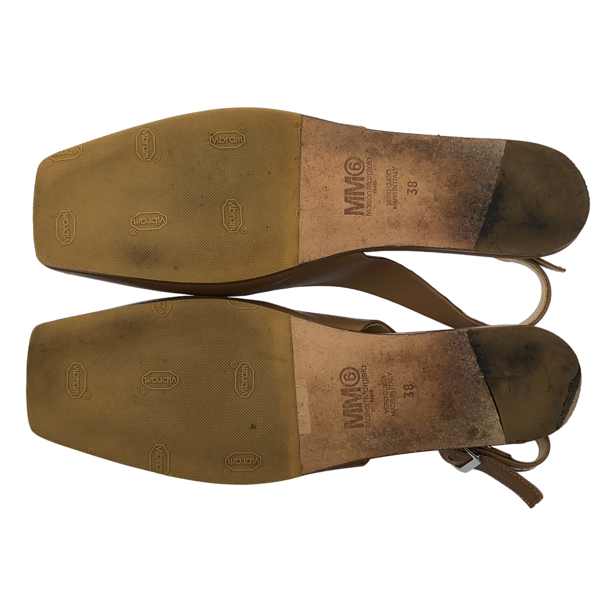 MM6 Maison Margiela / エムエムシックスメゾンマルジェラ スクエアトゥ ストラップ レザー サンダル