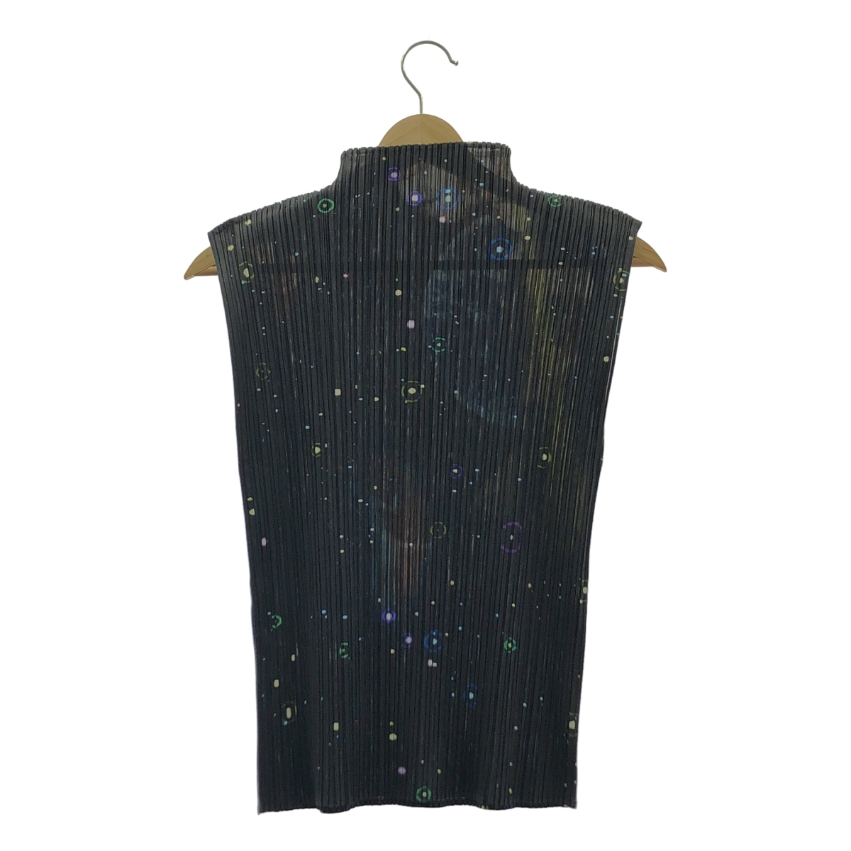 PLEATS PLEASE ISSEY MIYAKE / プリーツプリーズイッセイミヤケ 横尾忠則 宇宙 総柄 ハイネック ノースリーブ プルオーバー