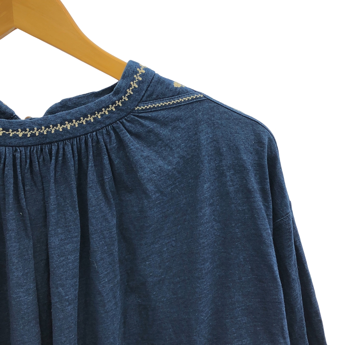 45r / フォーティファイブアール ビオード インディゴ 天竺 BLOUSE 加工 ブラウス