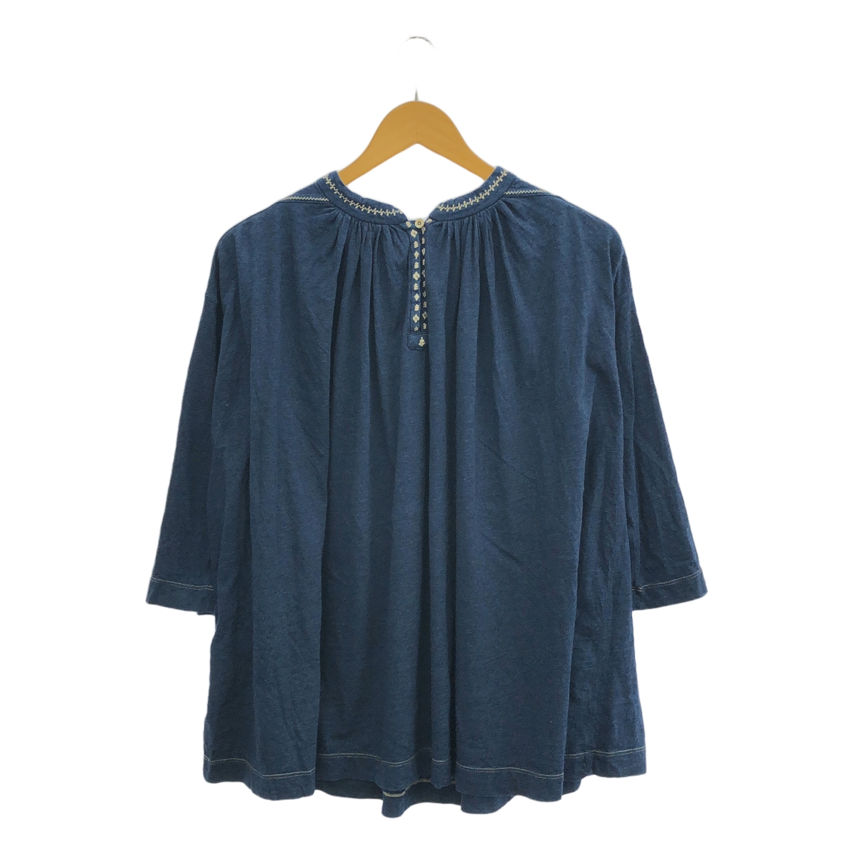 45r / フォーティファイブアール ビオード インディゴ 天竺 BLOUSE 加工 ブラウス
