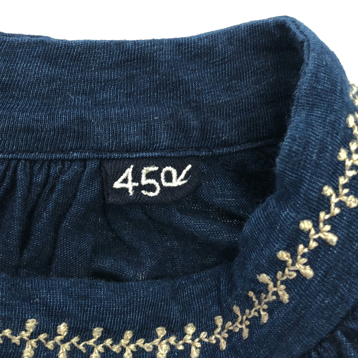 45r / フォーティファイブアール ビオード インディゴ 天竺 BLOUSE 加工 ブラウス