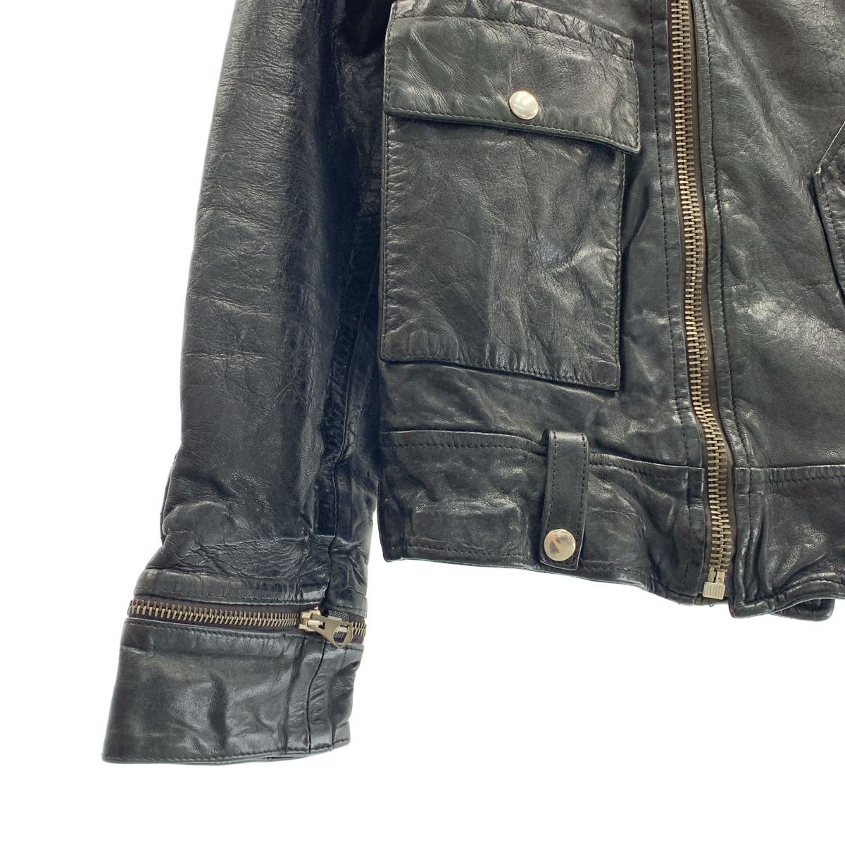 GOLDEN GOOSE / ゴールデングース カーフレザー 裏ボア ダブルライダースジャケット