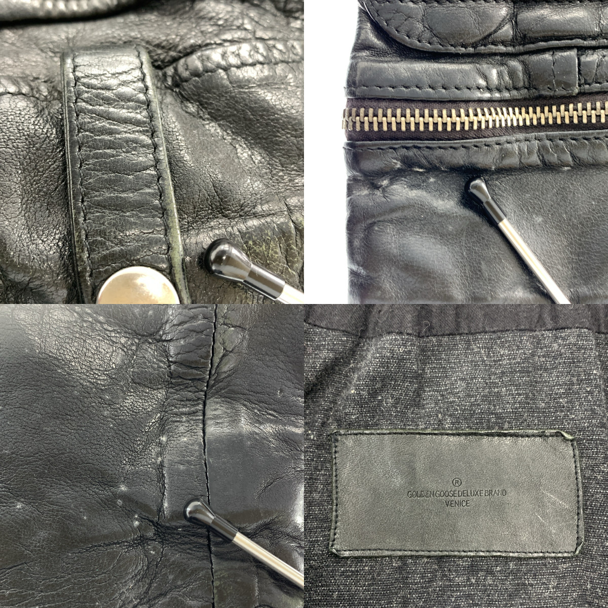 GOLDEN GOOSE / ゴールデングース カーフレザー 裏ボア ダブルライダースジャケット