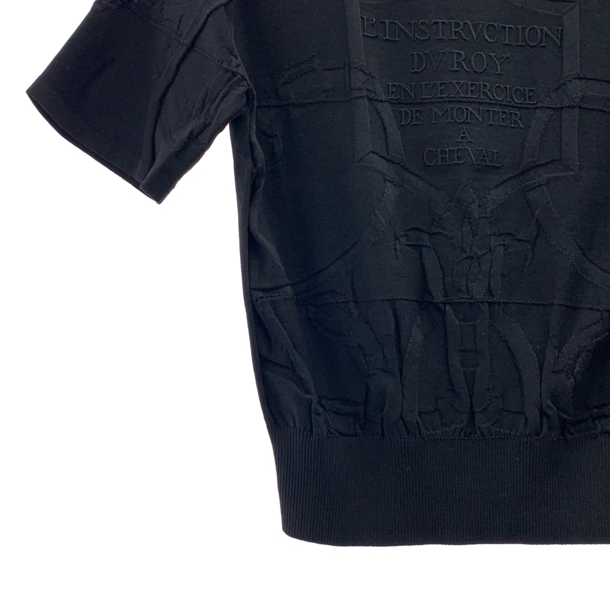 HERMES / エルメス L'INSTRVCTION 帝王学 シルク コットン 刺しゅう 半袖 サマーニット