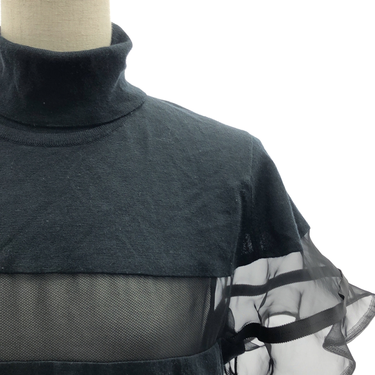 sacai / サカイ × JOHN SMEDLEY シアープリーツ タートルネックニット ワンピース