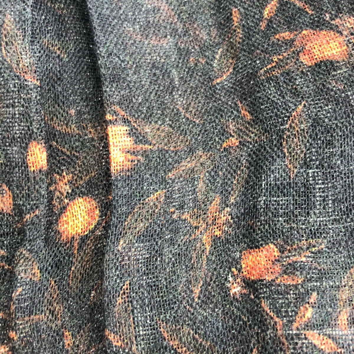 GEOFFREY B.SMALL / ジェフリーBスモール linen blouse / リネン 総柄 フリル ハイネック オーバー シャツ ブラウス