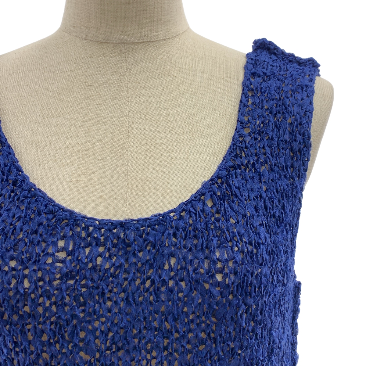 ebure / エブール silk 100％ / シルクテープハンドニット タンクトップ ブラウス