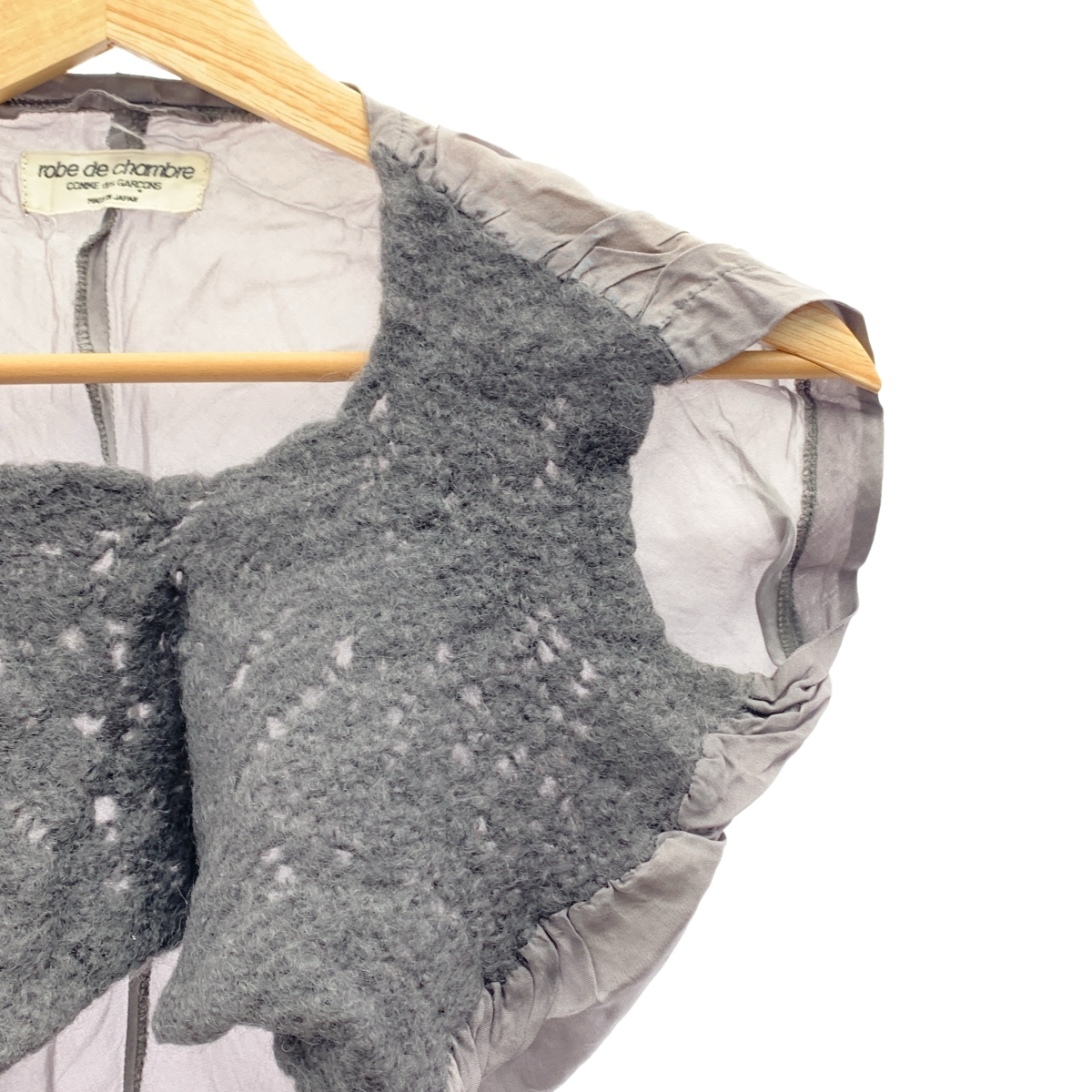 robe de chambre COMME des GARCONS / ローブドシャンブルコムデギャルソン 90s ウール切替 ノースリーブ キュプラブラウス