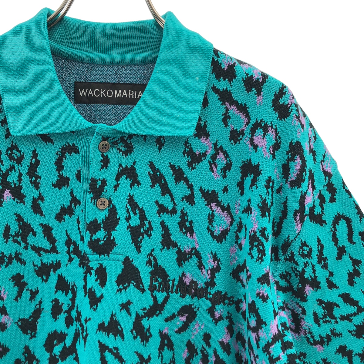 LEOPARD KNIT POLO SHIRT / 総柄 レオパード ニット ポロシャツ