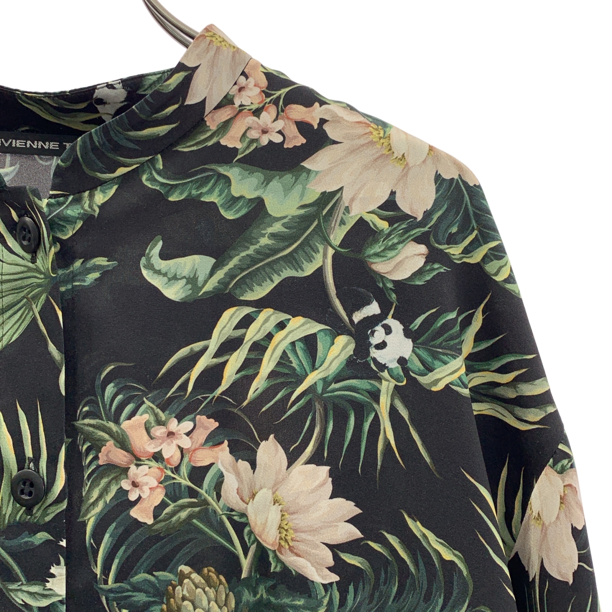 VIVIENNE TAM / ヴィヴィアンタム セットアップ 総柄 パンダ スタンドカラー シャツ ブラウス /  プリーツ スカート