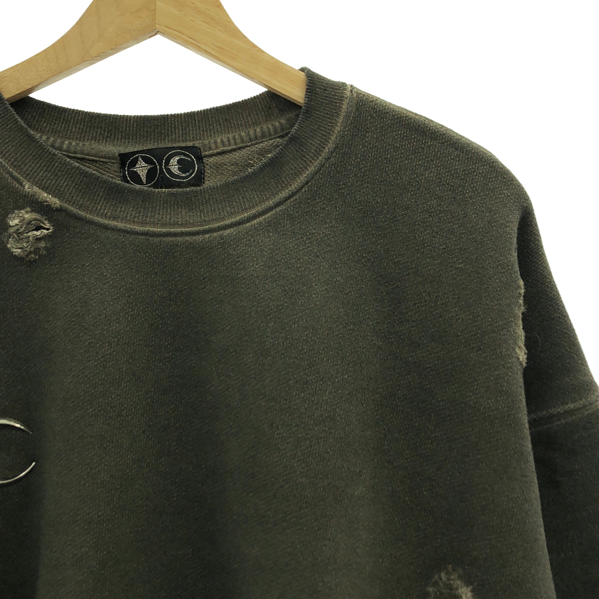 その他 ダメージ加工 ロゴ オーバーシルエット スウェット フーディ