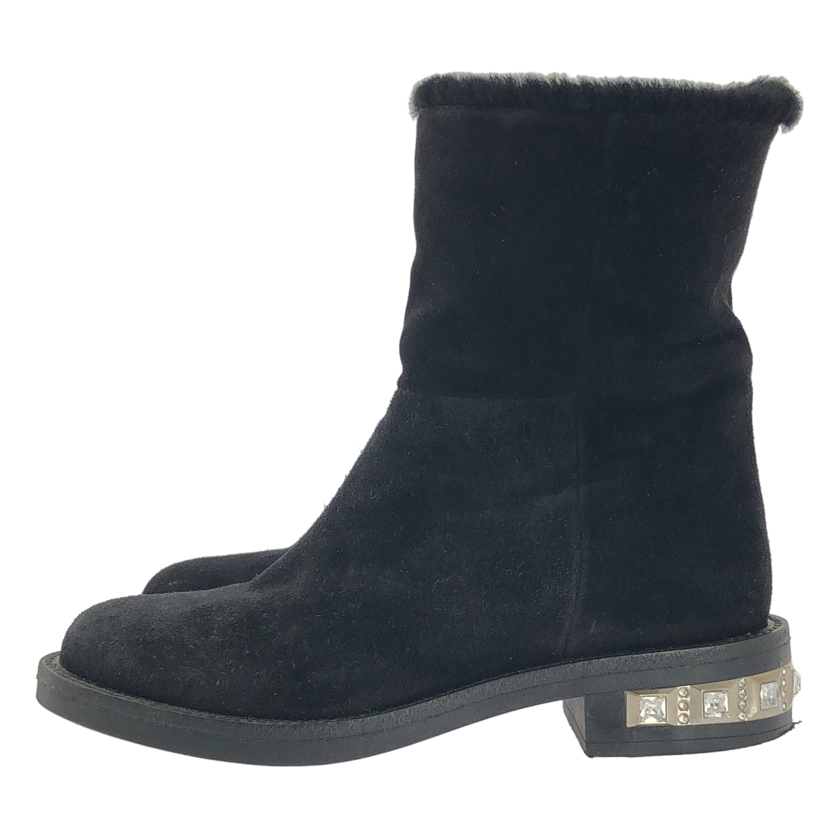 miu miu / ミュウミュウ ビジューヒール ムートンブーツ