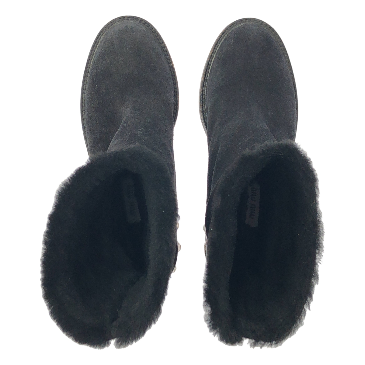 miu miu / ミュウミュウ ビジューヒール ムートンブーツ