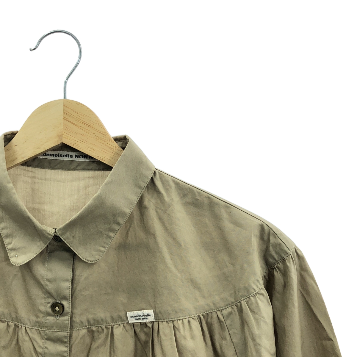 その他 ノンノン コットン ギャザー ロゴ シャツ ブラウス